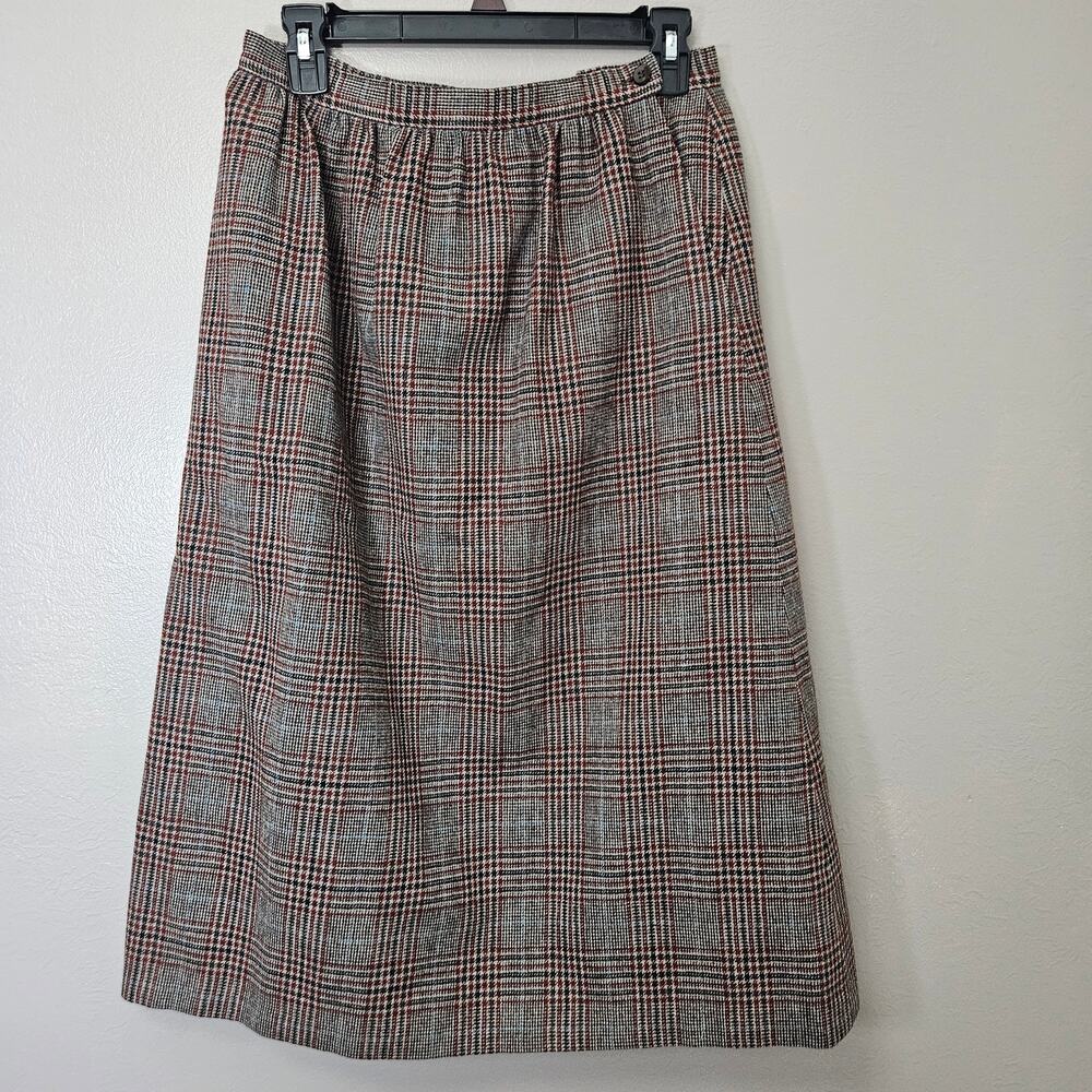 VTG Pendleton Virgin Wool Plaid Midi Skirt VTG Size 12 Heritage Academia 70s/80s
